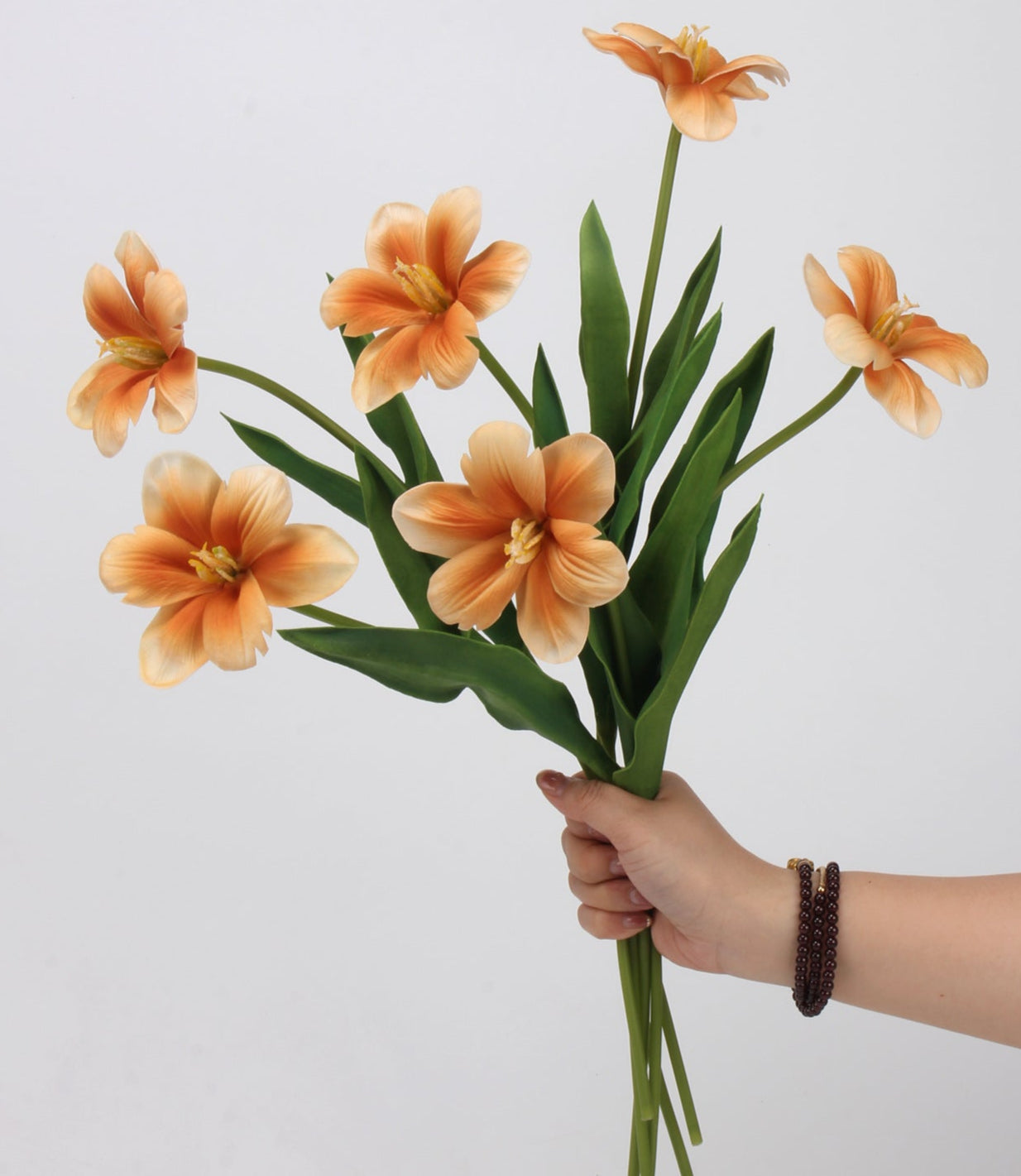 Brownie Series Real Touch Tulip with one bloom 48cm