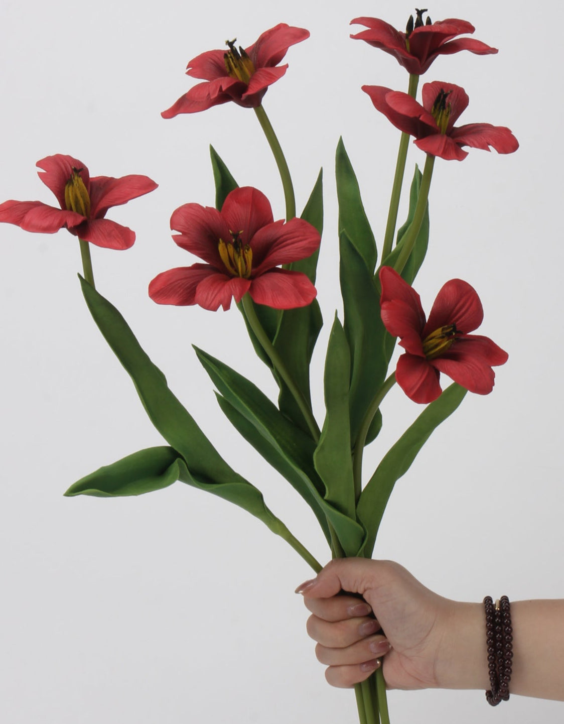 Brownie Series Real Touch Tulip with one bloom 48cm